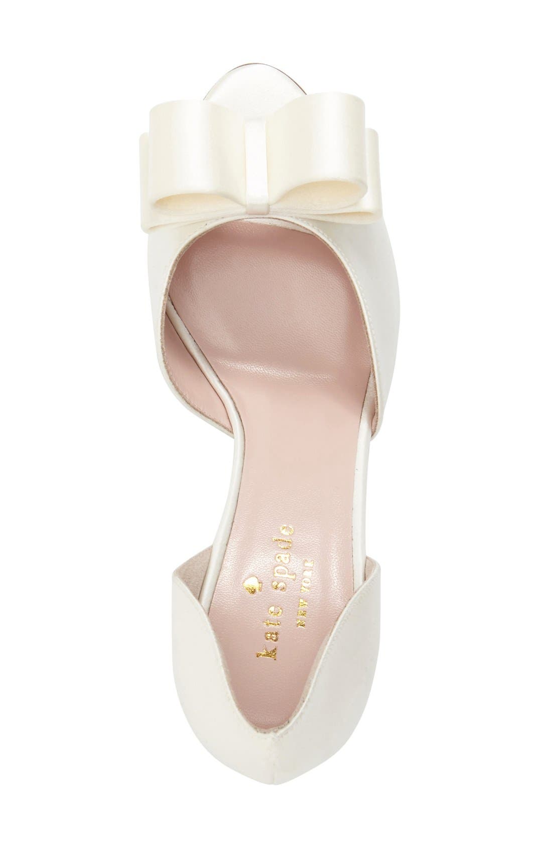 'sela' glitter heel d'orsay pump, Alternate, color, IVORY
