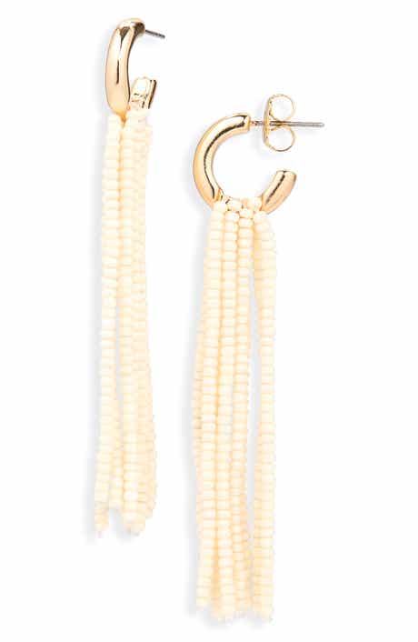 Leith Beaded Fringe Drop Earrings
