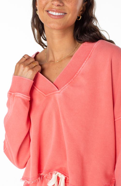Roxy Lowland Pullover V-neck Sweater In Pink