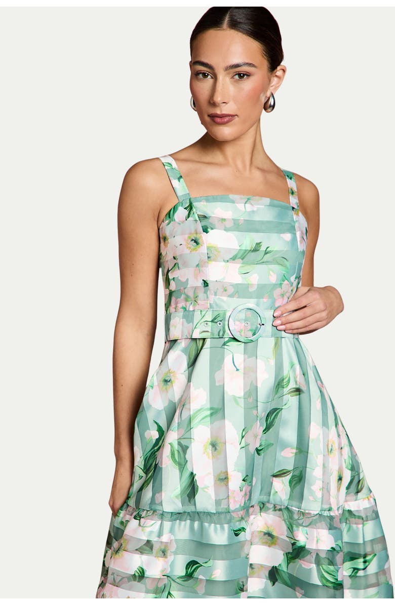 Coast Burnout Organza Midi Dress, Alternate, color, Sage