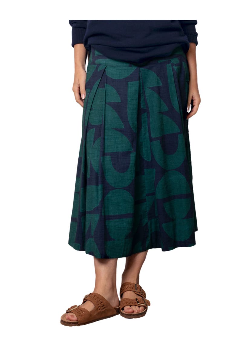 Box Pleated Midi Skirt, Main, color, Geo Shapes