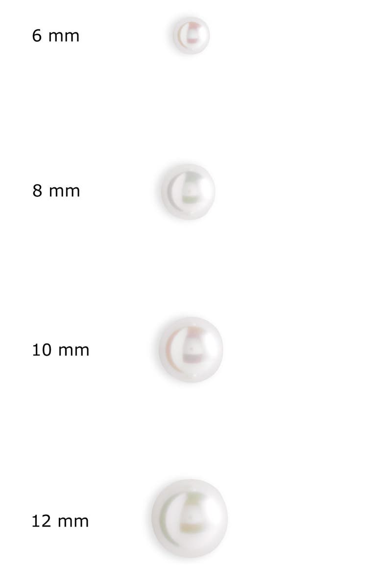 Round Simulated Pearl Stud Earrings, Alternate, color, GREY/ SILVER