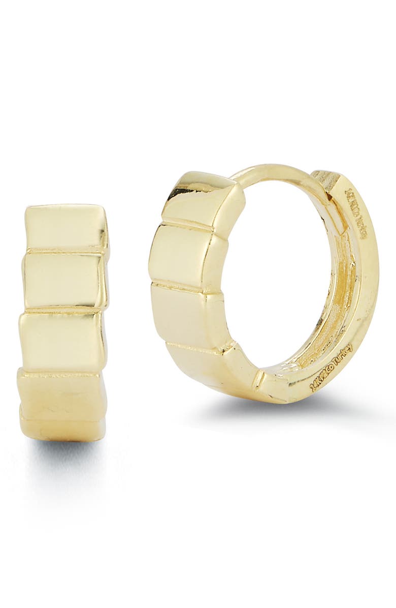 Ember Fine Jewelry <p>14K Gold Tile Huggie Hoop Earrings</p>, Main, color, Gold