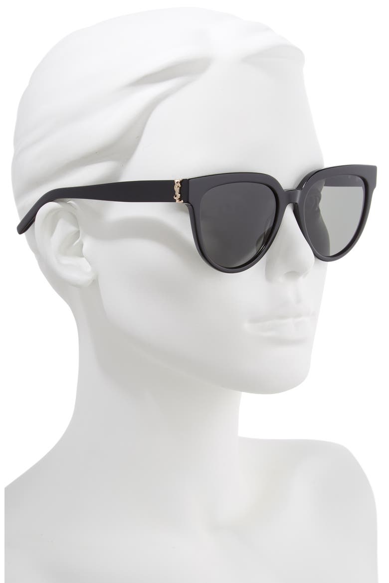 54mm Cat Eye Sunglasses, Alternate, color, BLACK/ GREY