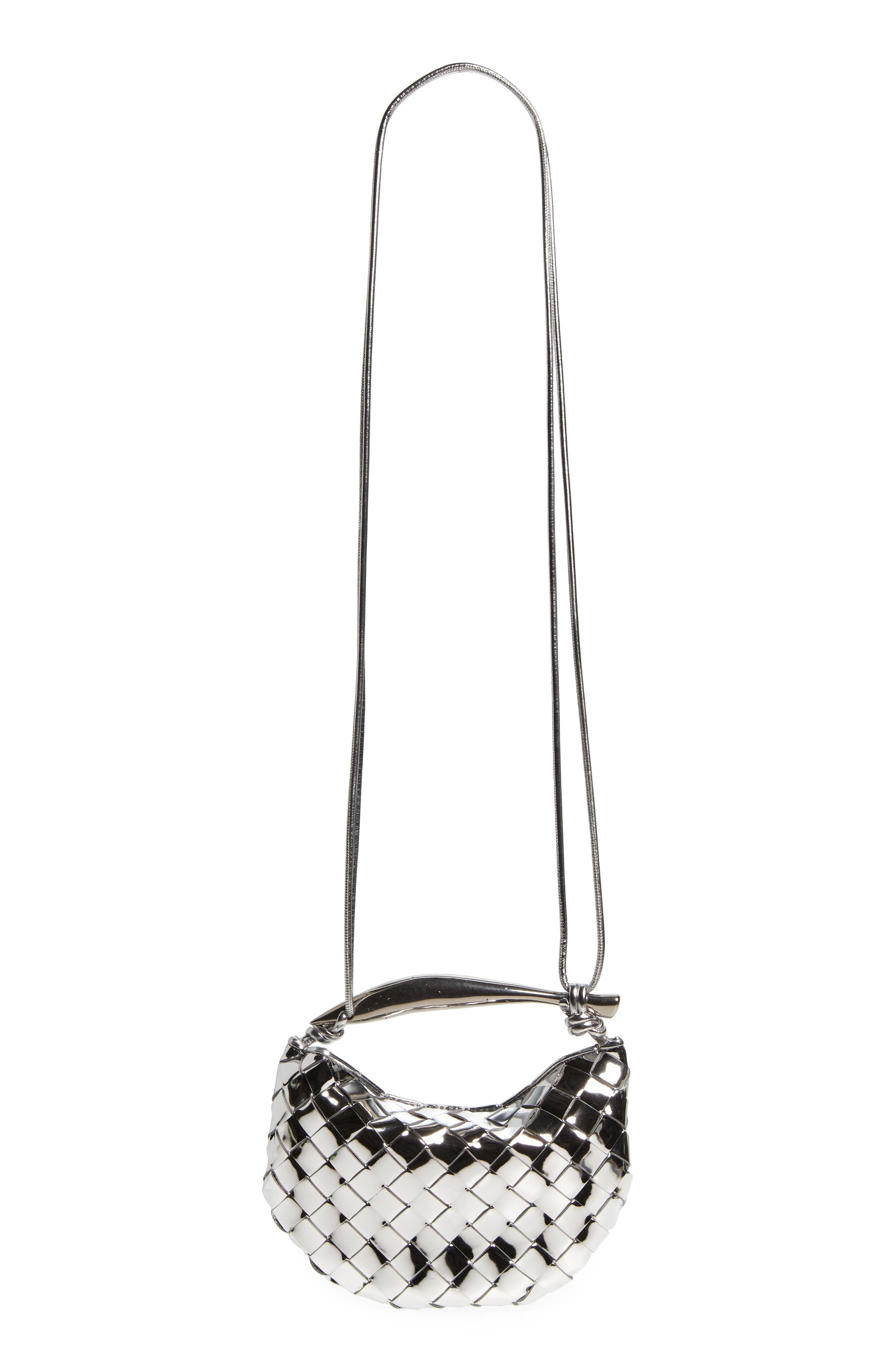Bottega Veneta Mini Sardine Intrecciato Crossbody Bag, Alternate, color, Silver/ Vintage