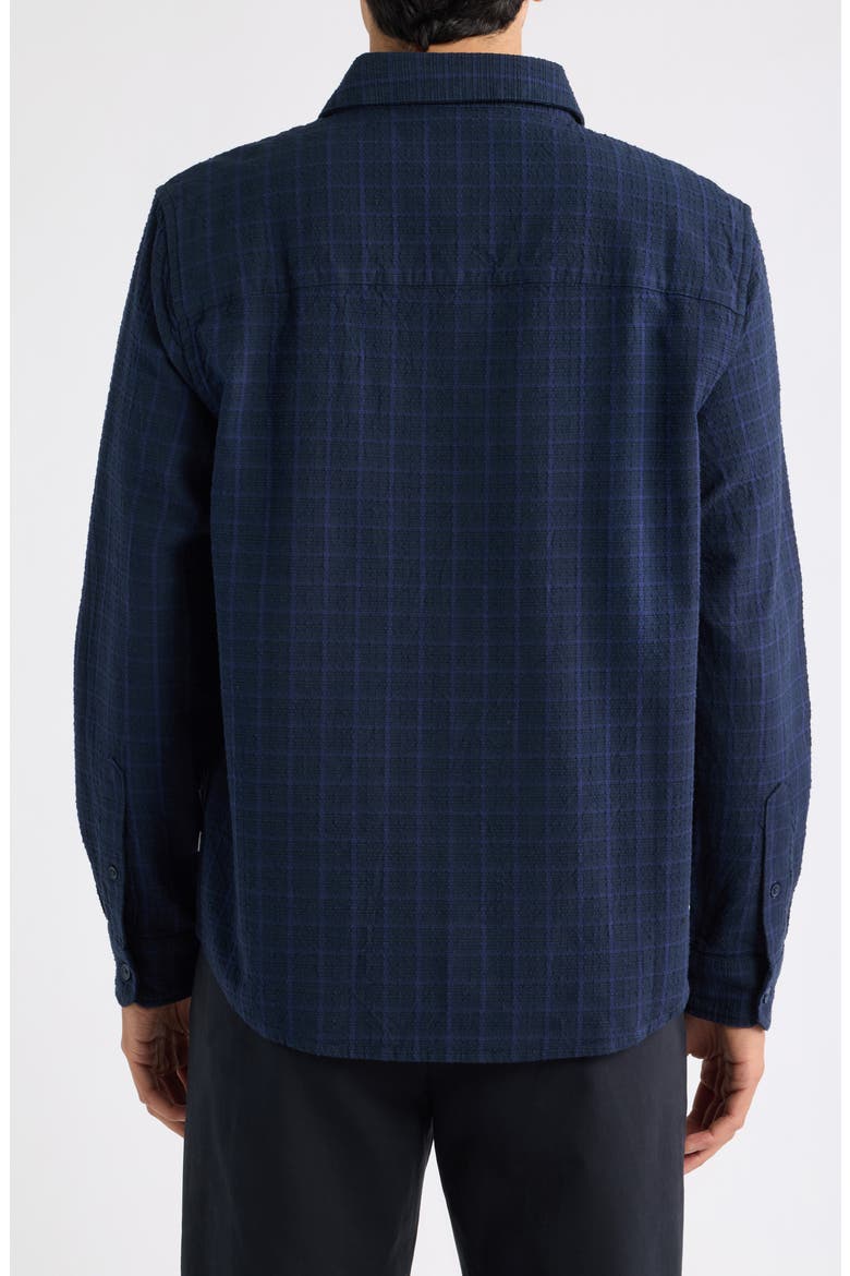 Shelly Check Long Sleeve Cotton Dobby Button-Up Shirt, Alternate, color, NAVY / BLACK