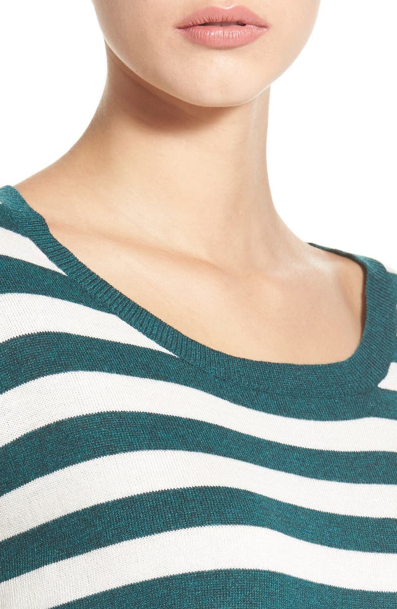 BP. Stripe Scoop Neck Pullover, Alternate, color, Teal Cyrus Alice Stp