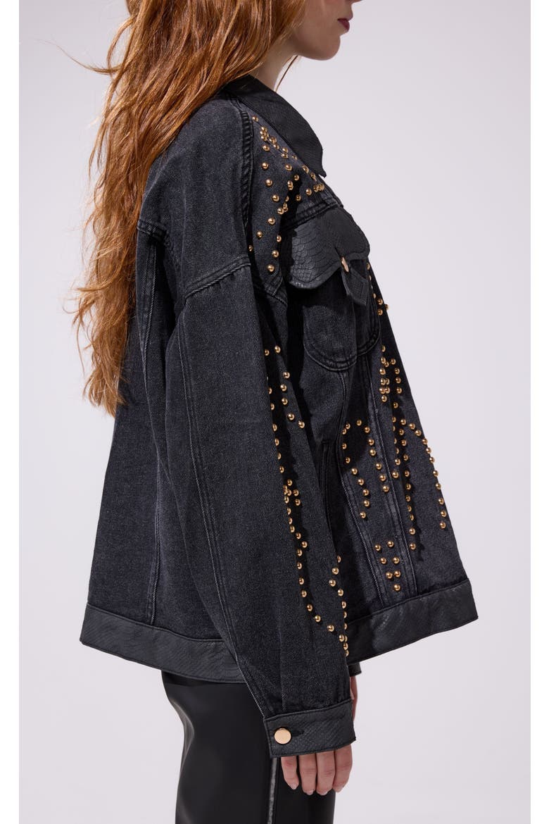 Ricki Denim Jacket, Alternate, color, BLACK