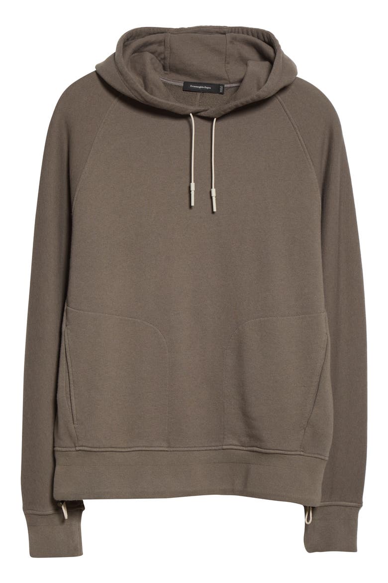 Cotton & Cashmere Hooded Sweatshirt, Alternate, color, GREY