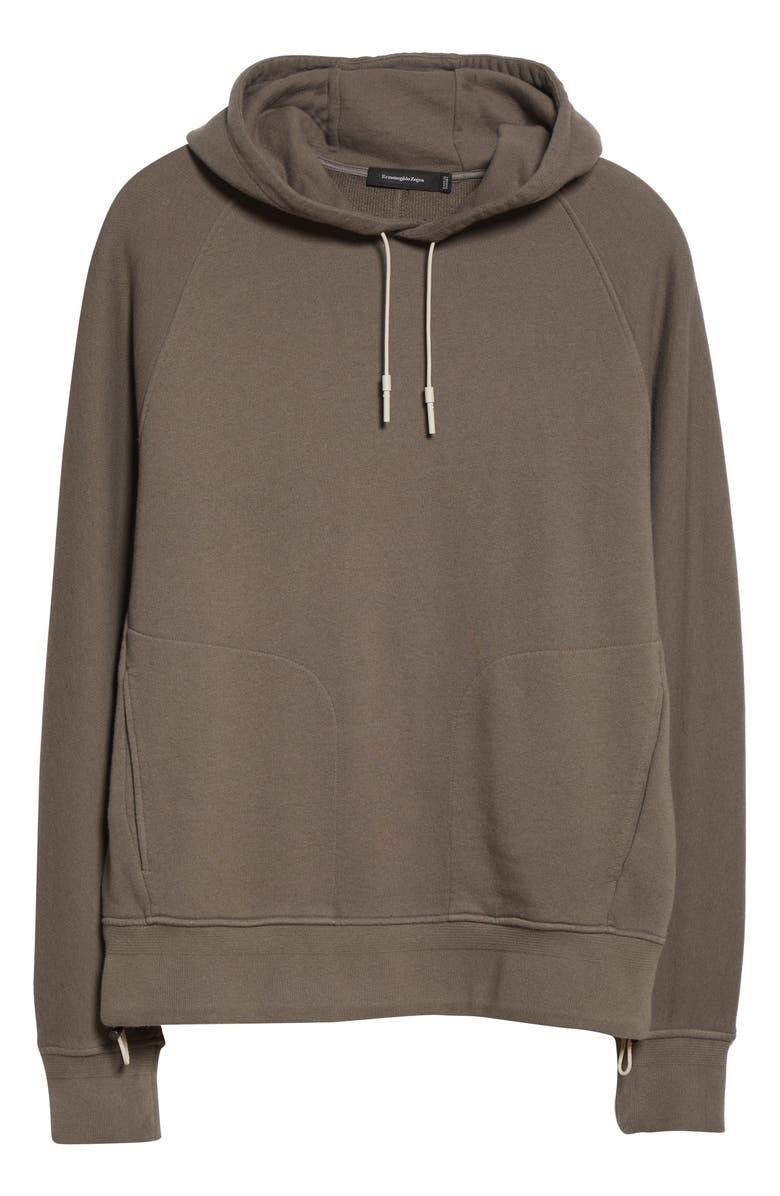 ZEGNA Cotton & Cashmere Hooded Sweatshirt, Alternate, color, 