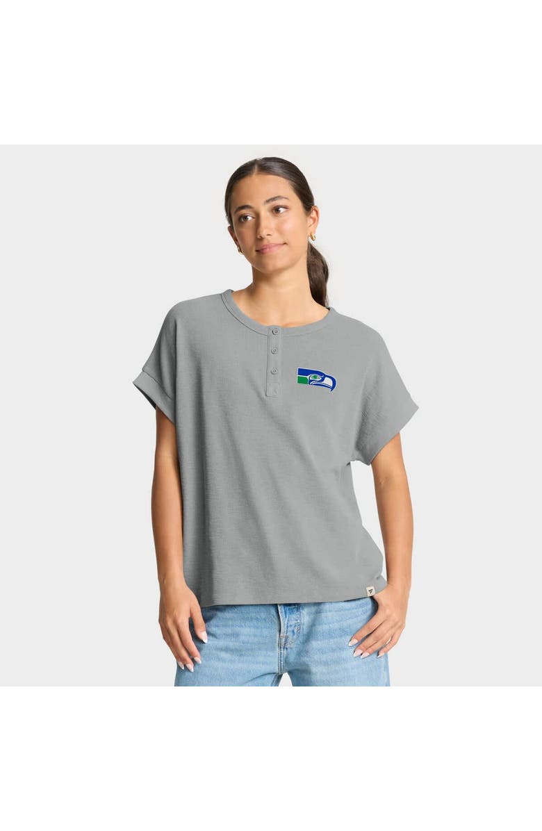 FANATICS Women's Fanatics Heather Gray Seattle Seahawks Oversized Hometown Premium Henley Shirt, Main, color, Heather Gray