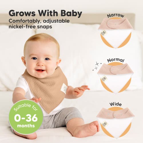 Keababies 8-pack Quin Bandana Bibs In Driftwood
