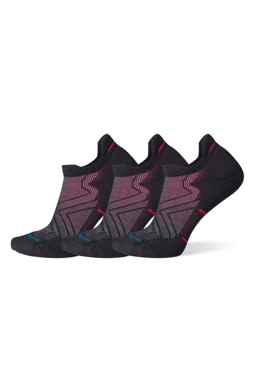 Smartwool Run 3-pack Targeted Cushion No Show Socks In Black