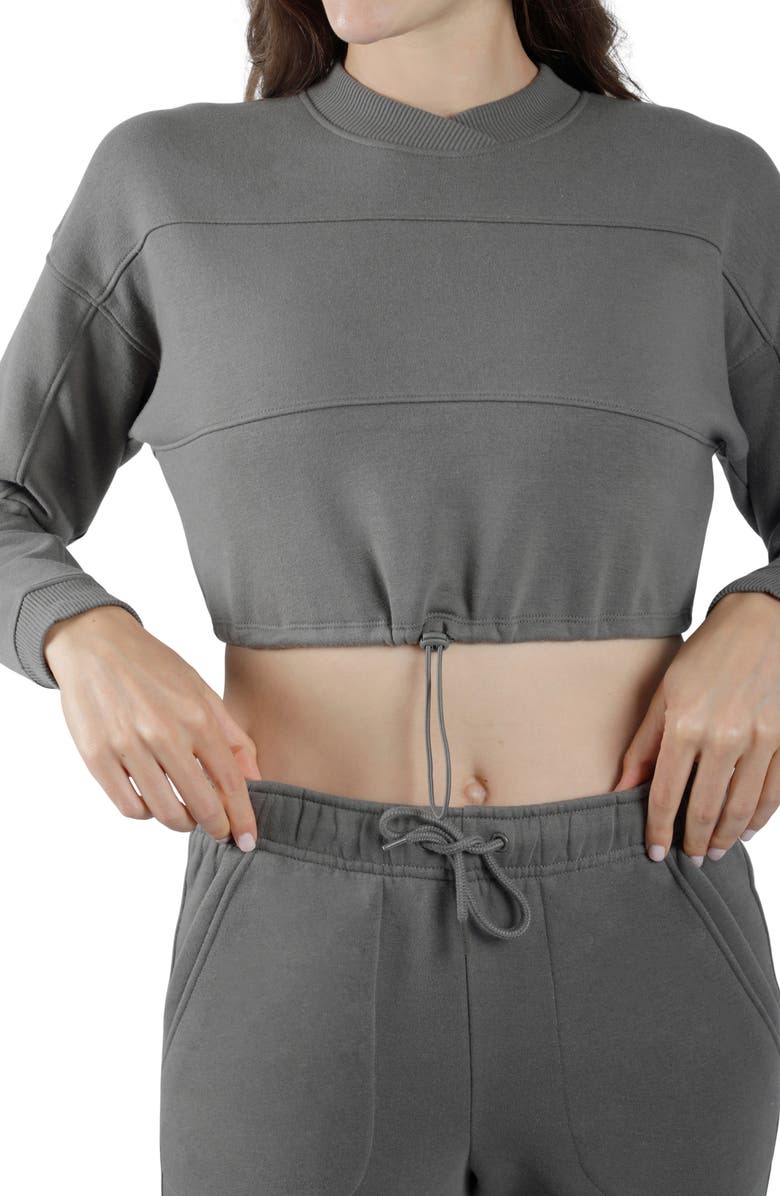 90 DEGREE BY REFLEX Brushed Cropped Long Sleeve Shirt, Alternate, color,