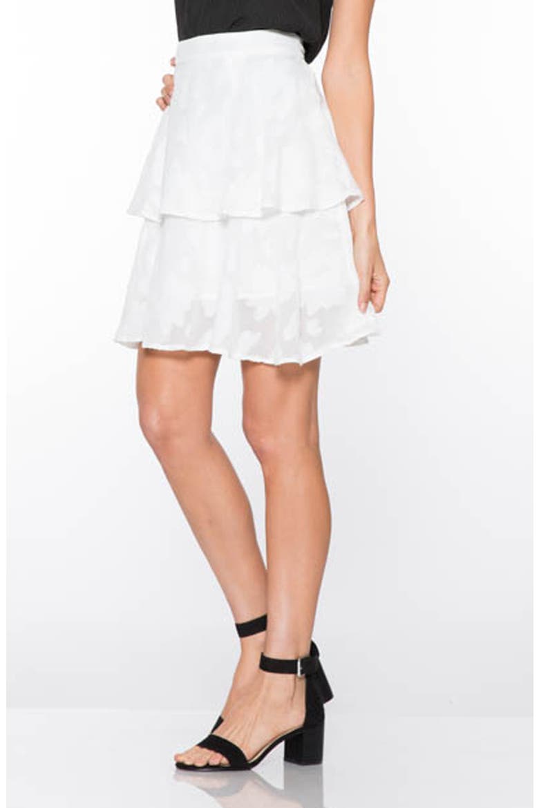 Rose Burnout Ruffle Skirt, Alternate, color, WHITE