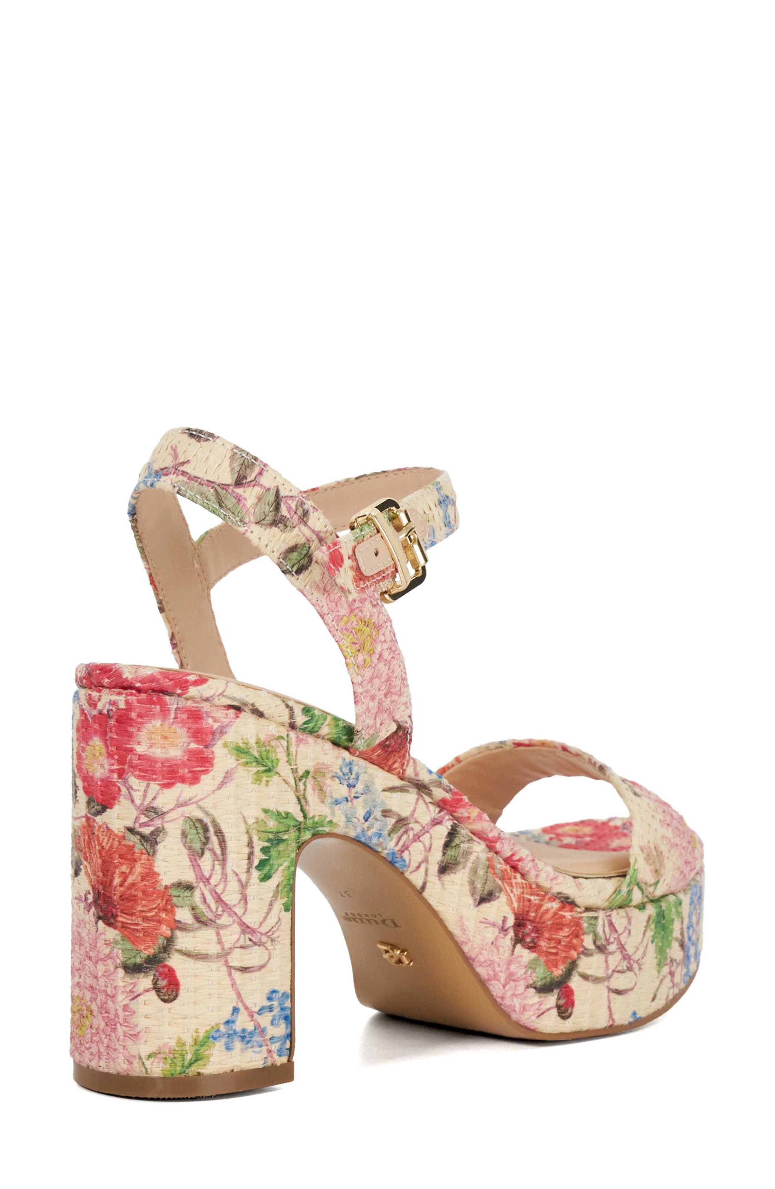 Dune London Monotone Ankle Strap Platform Sandal, Alternate, color, Raffia