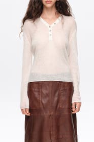 Bimba y Lola Ribbed Sweater with Buttoned V-Neckline