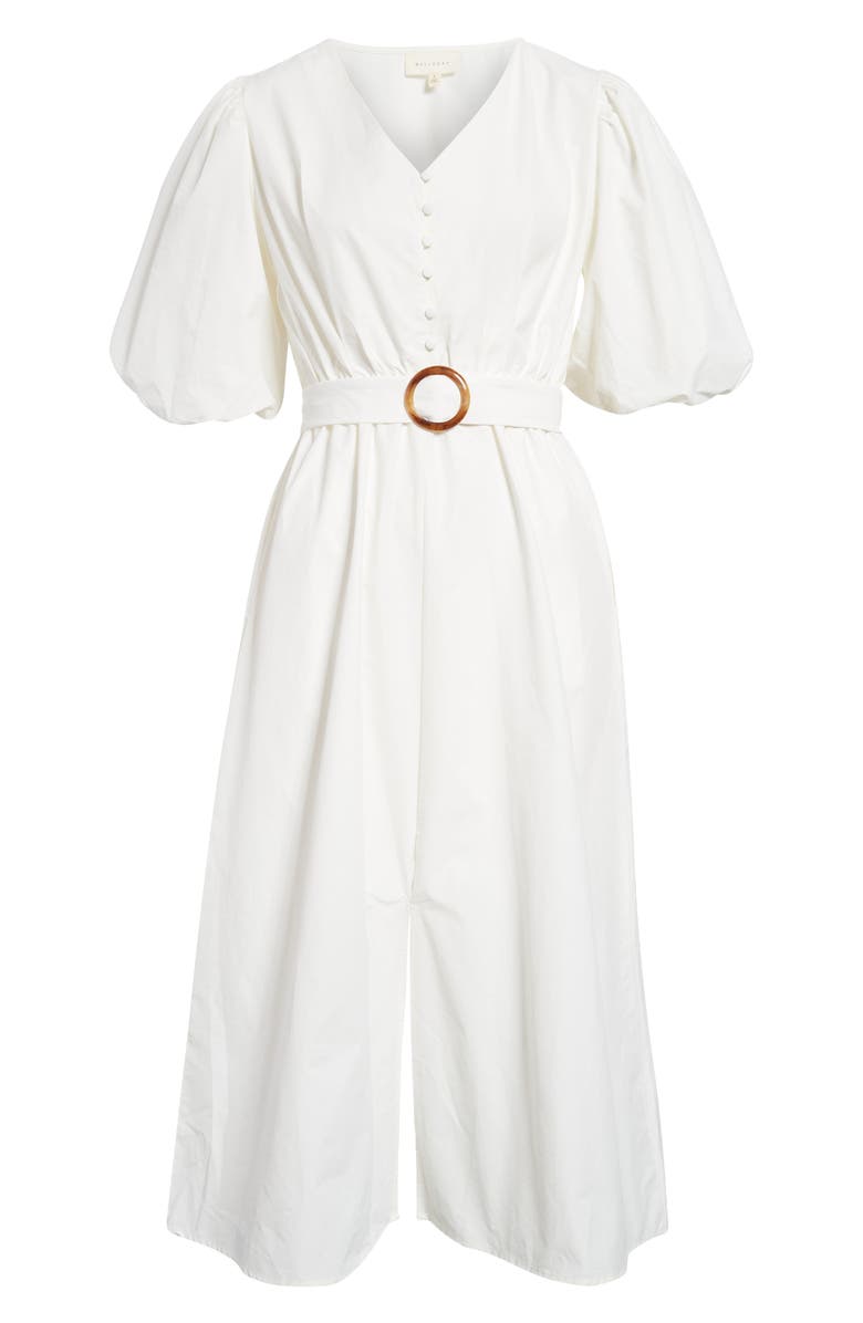 MELLODAY Balloon Sleeve Midi Dress, Alternate, color, White