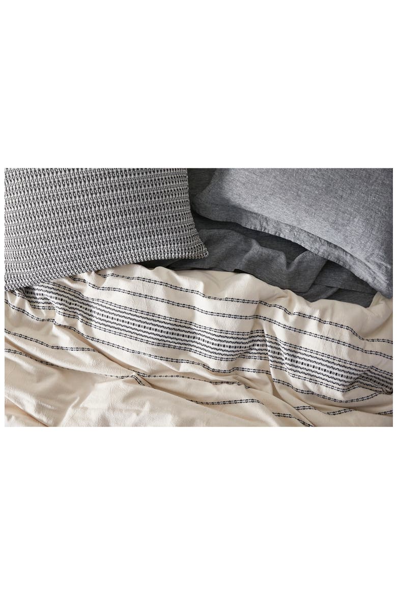 Rippled Stripe Organic Cotton Sham, Alternate, color, IVORY W/BLACK