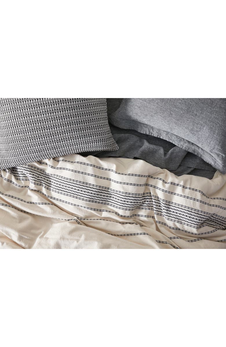 Coyuchi Rippled Stripe Organic Cotton Sham, Alternate, color, Ivory W/Black