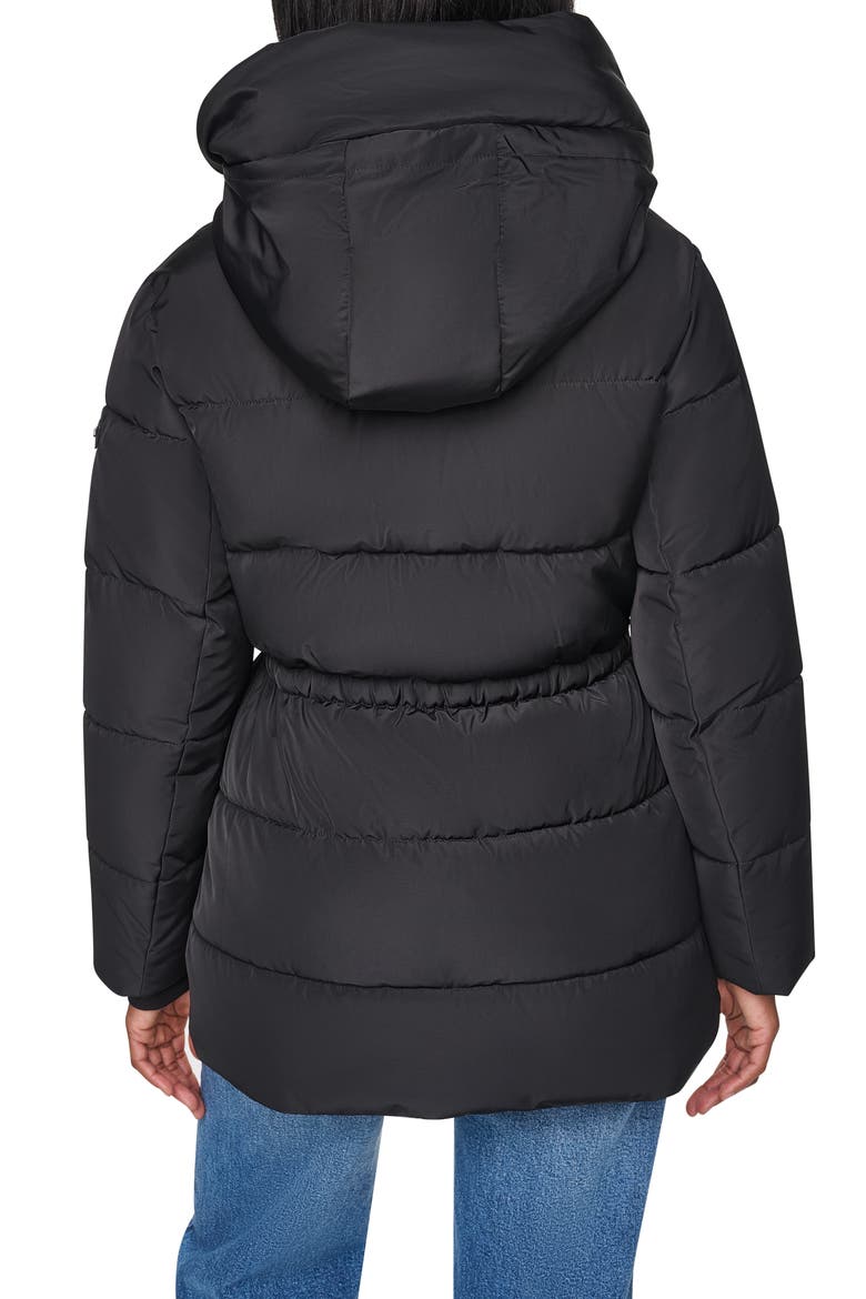 Water Resistant Hooded Puffer Jacket, Alternate, color, BLACK