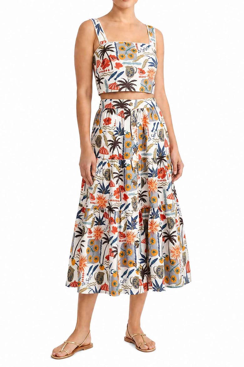 Joanna Tiered Maxi Skirt, Alternate, color, Riviera