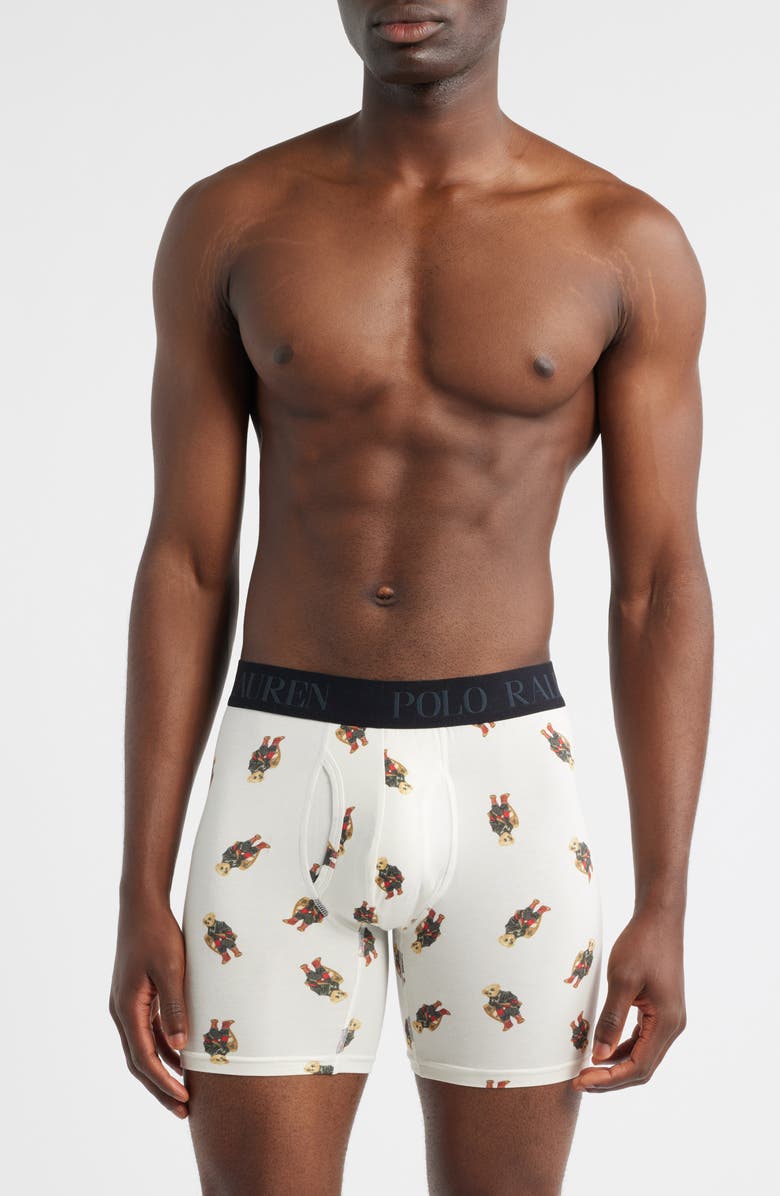 Polo Ralph Lauren Assorted 3-Pack Cotton & Modal Boxer Briefs Gift Box, Alternate, color, Royal Green W Holiday Bear