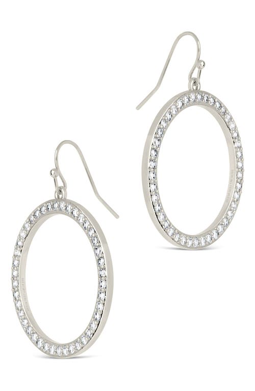 Sterling Forever Della Cubic Zirconia Circle Drop Earrings In Silver