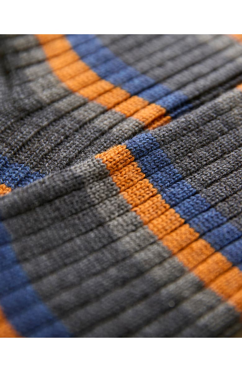 Celtic & Co. Cotton Stripe Sock, Alternate, color, Charcoal