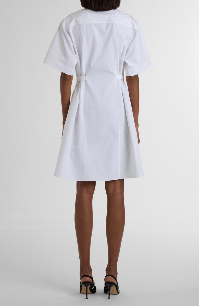 McQueen Belted Cotton Poplin Shirtdress, Alternate, color, Optical White