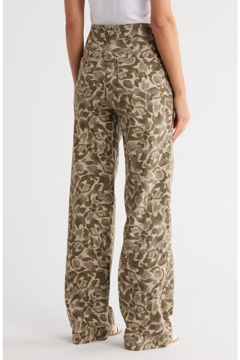 Dart Print Wide Leg Pants, Alternate, color, FOREST MOSS/ LIGHT KHAKI