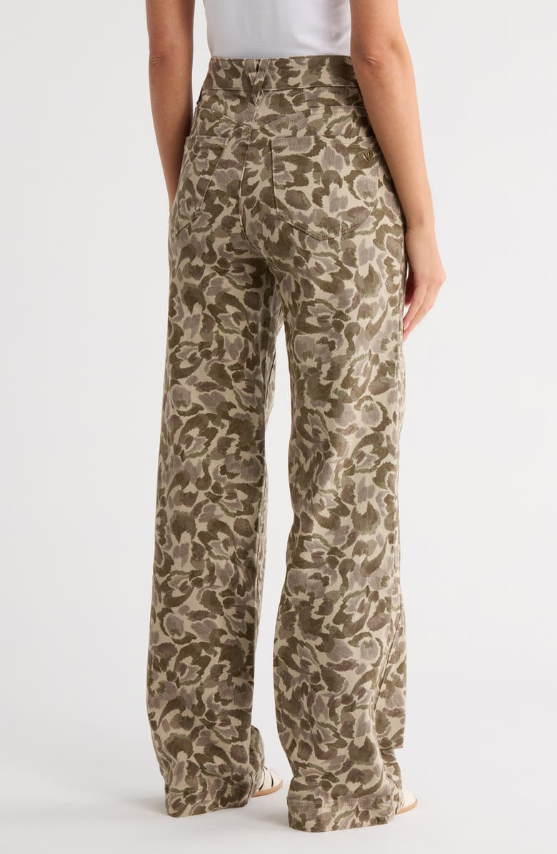 Democracy Dart Print Wide Leg Pants, Alternate, color, Forest Moss/ Light Khaki