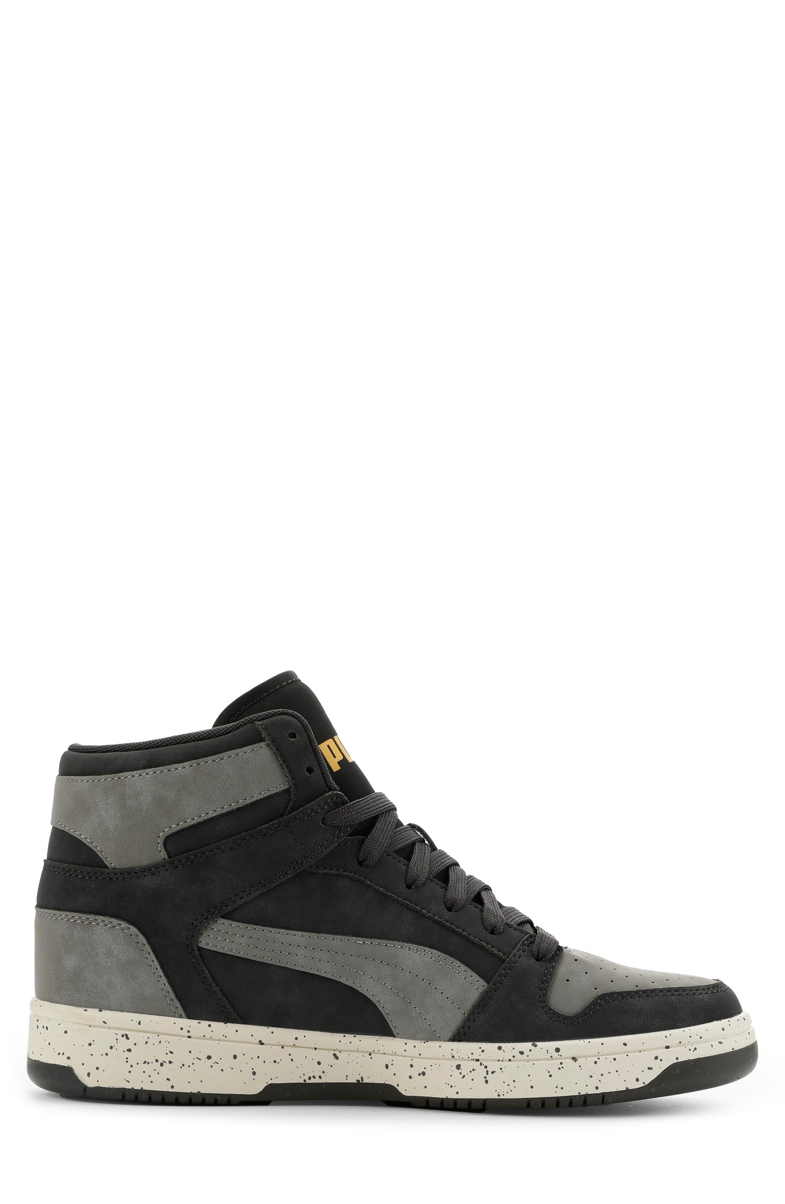 Rebound LayUp NBK Speckled High Top Sneaker, Alternate, color, FLAT DARK GRAY/ IRON/ MUSTARD