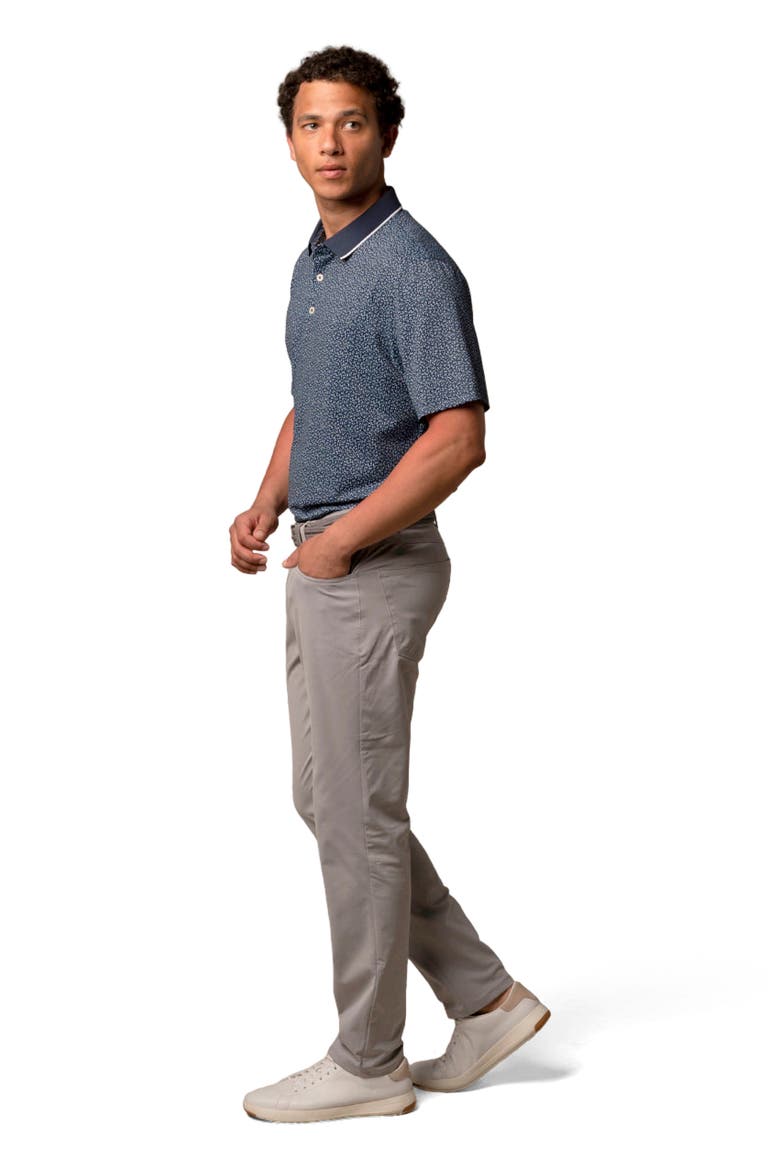 Micro Floral Polo, Alternate, color, Driver Navy/White/Horizon