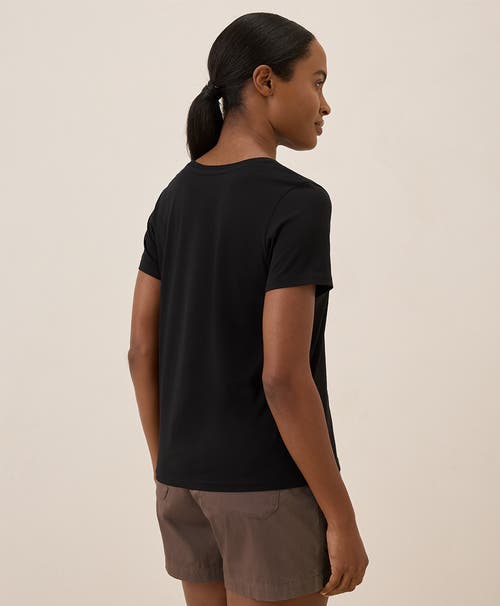 Pact Organic Cotton Luxe Stretch Jersey Slim Tee In Black