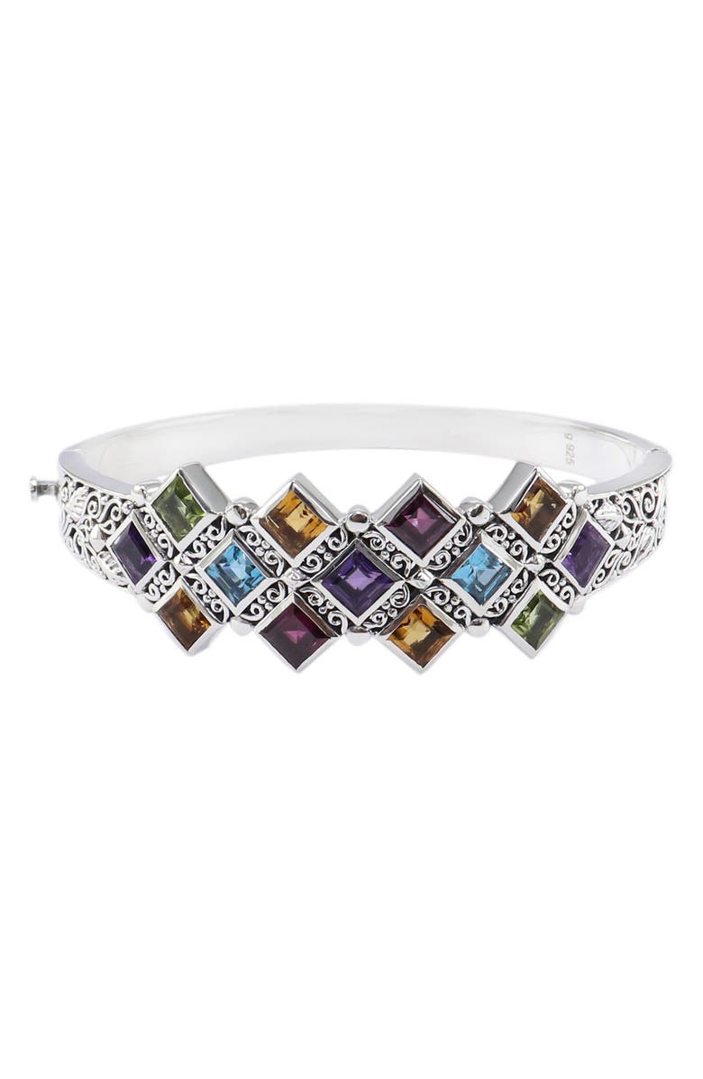 SAMUEL B. Multi-Stone Bangle Bracelet, Main, color, Silver Multi Color