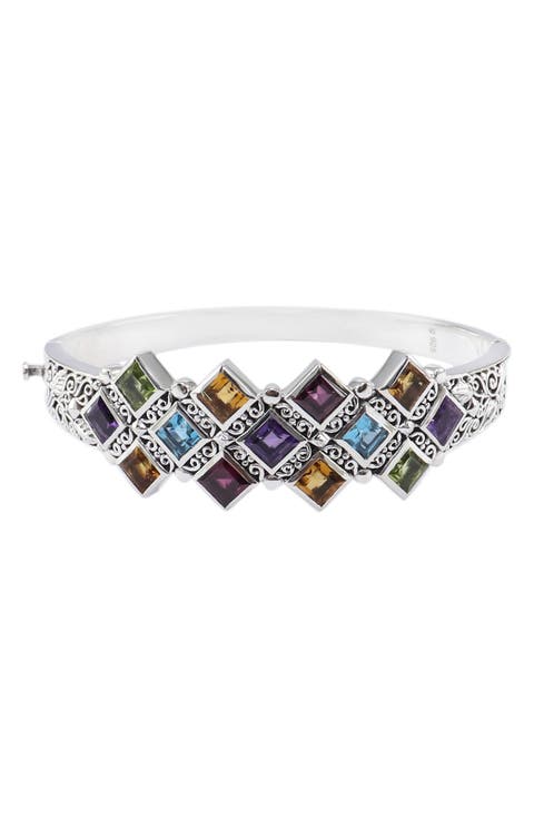 Multi-Stone Bangle Bracelet