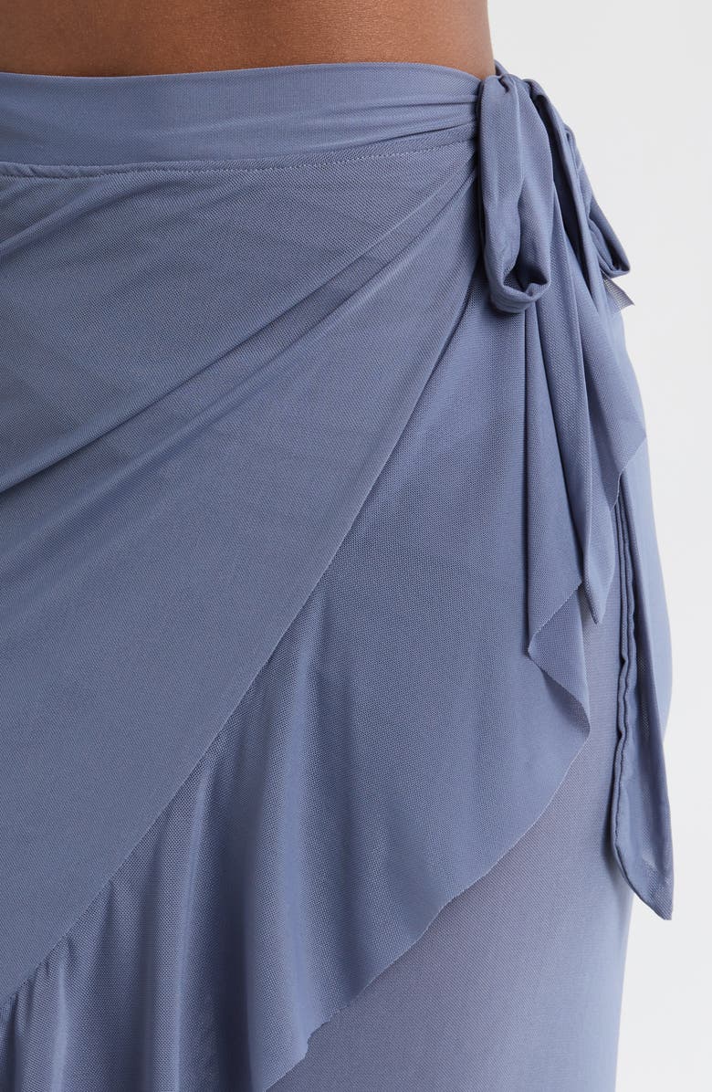 BLEU by Rod Beattie Ruffle Mesh Cover-Up Pareo, Alternate, color, Paloma