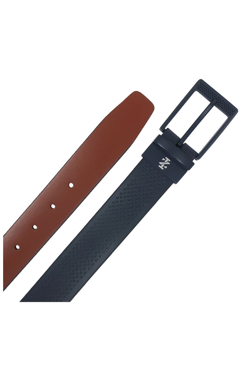 Golf Reversible Embossed Perf to Smooth Texture Leather Belt, Alternate, color, Navy/Cognac