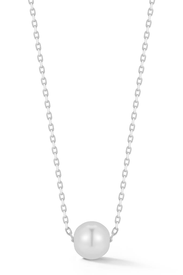Cultured Pearl Pendant Necklace, Main, color, SILVER