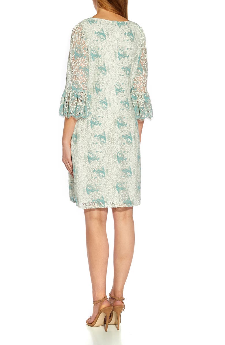 Adrianna Papell Lace Bell Sleeve Shift Dress, Alternate, color,