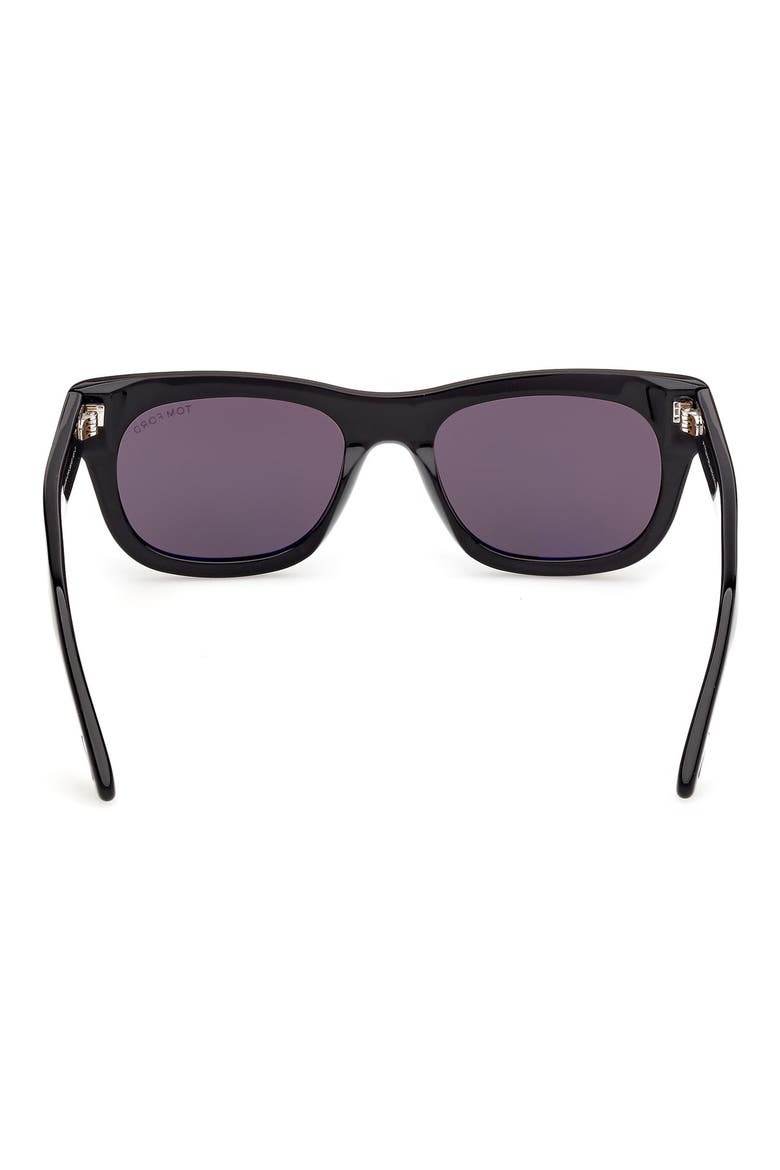 54mm Square Sunglasses, Alternate, color, SHINY BLACK / SMOKE
