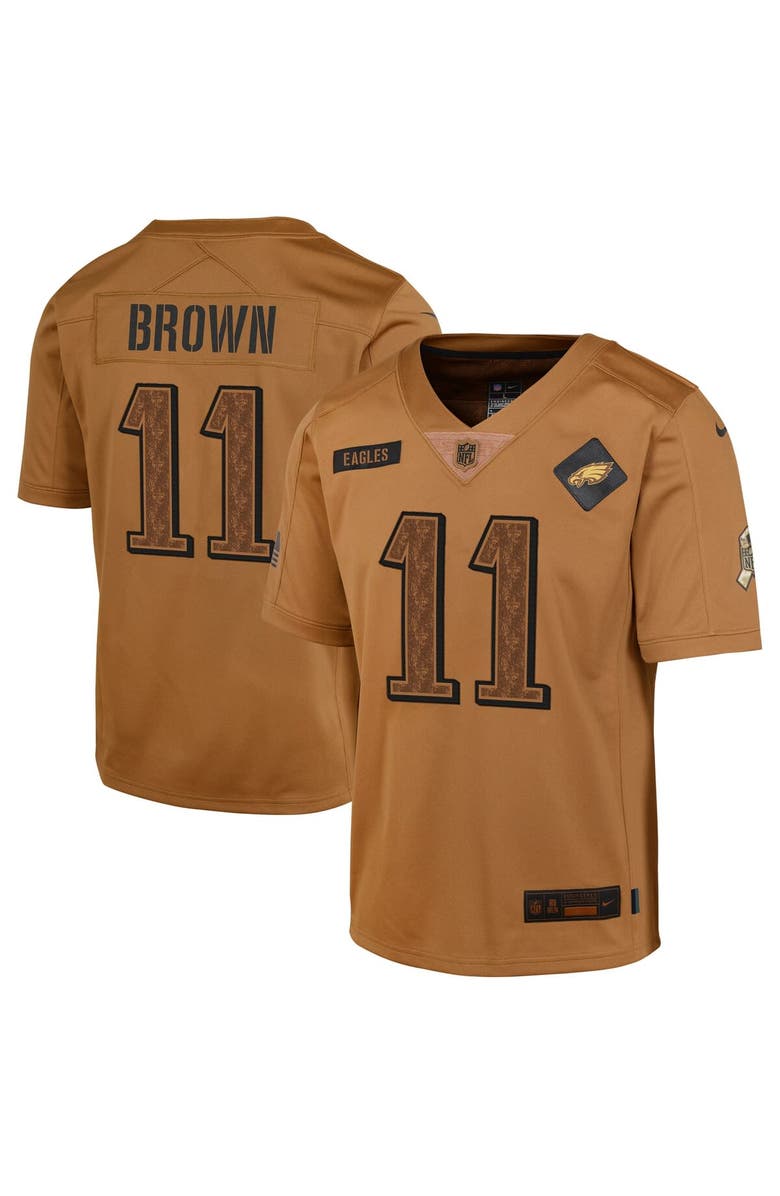 Nike Youth Nike A.J. Brown Brown Philadelphia Eagles 2023 Salute To Service Limited Jersey, Alternate, color,