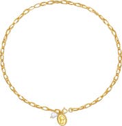 Classicharms Carved Pendant and Freshwater Pearl Necklace