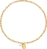 Classicharms Carved Pendant and Freshwater Pearl Necklace