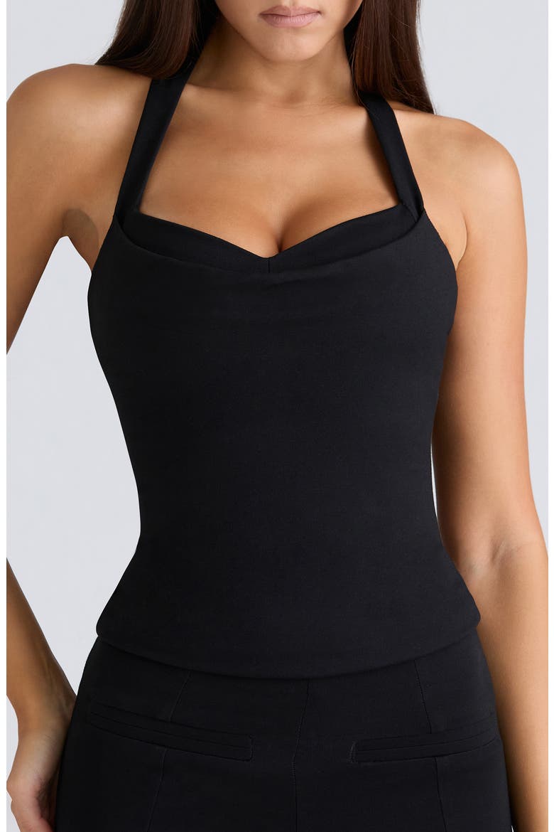 The Peekaboo Halter Corset Top, Alternate, color, BLACK