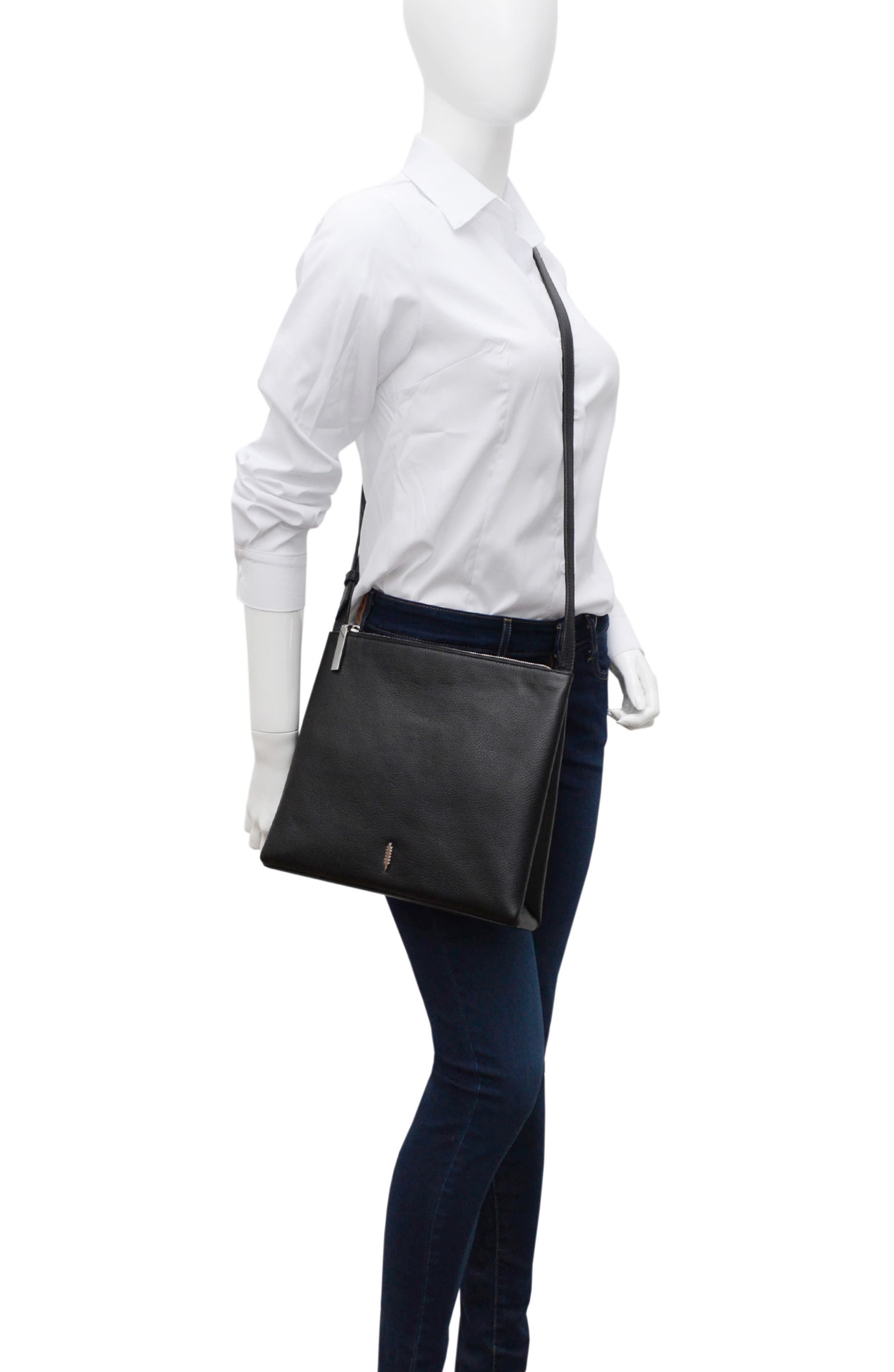 Thacker Callie Leather Crossbody Bag, Alternate, color, Black