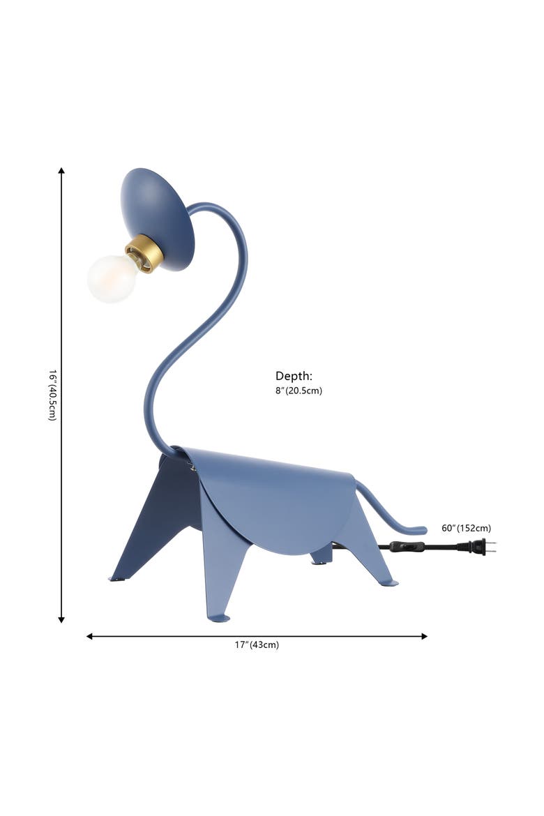 Bradley Modern Industrial Iron Brachiosaurus LED Kids' Lamp, Alternate, color, Blue