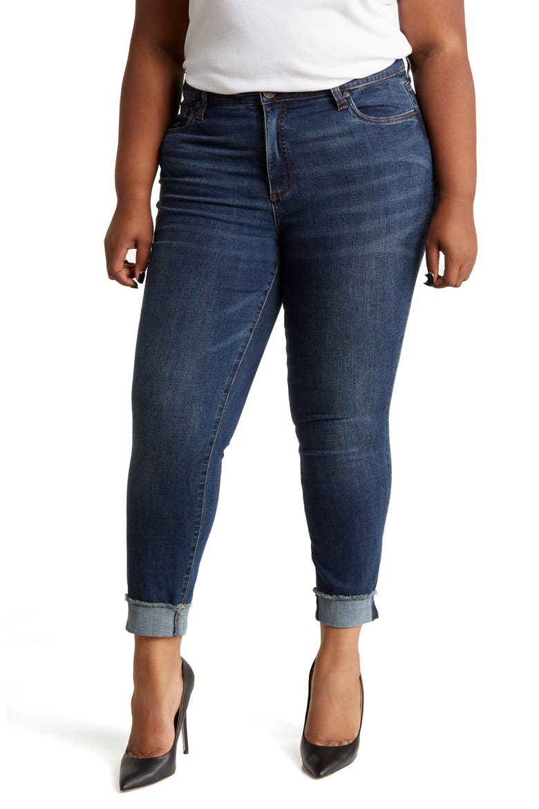 Ascher Cuffed Ankle Straight Leg Jeans, Main, color, WEDELIA