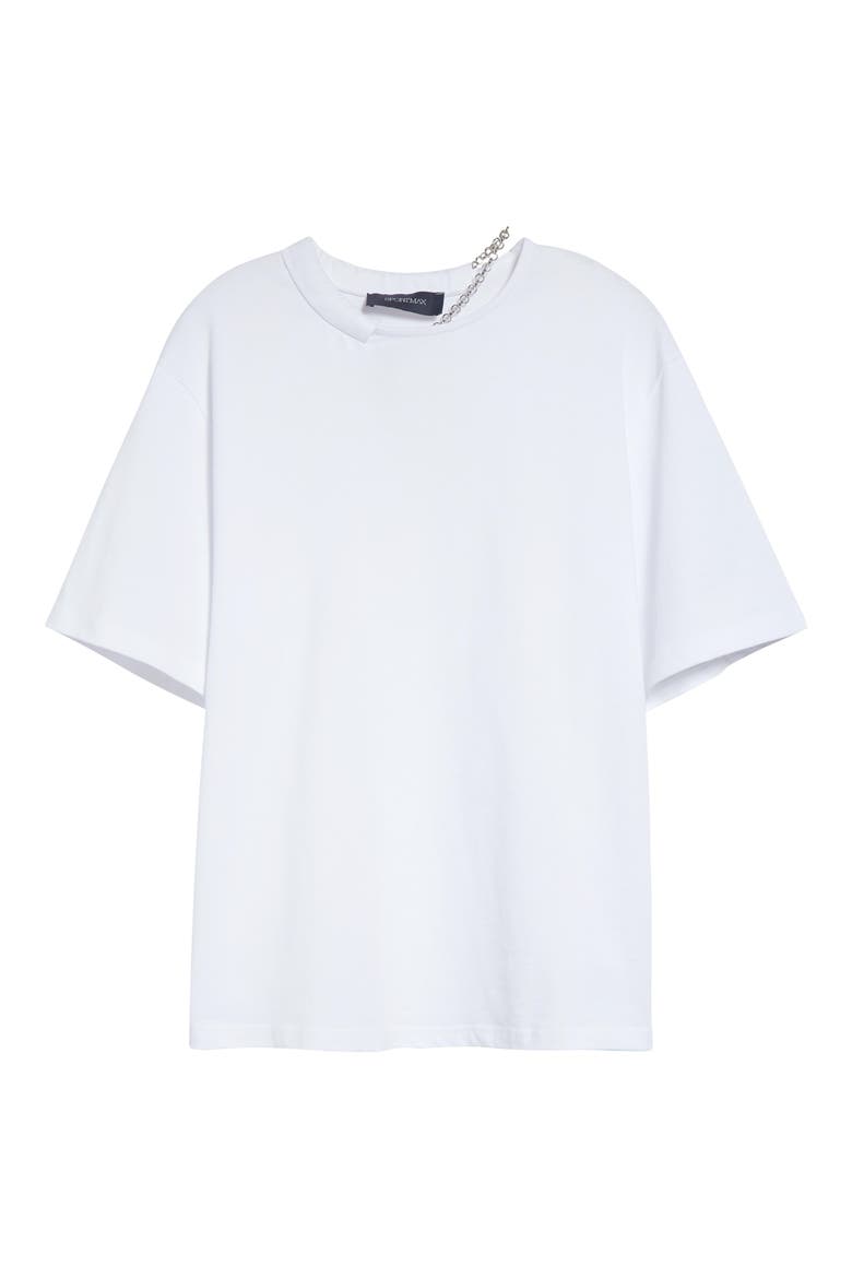 Oblato Chain Embellished Cotton T-Shirt, Alternate, color, OPTICAL WHITE